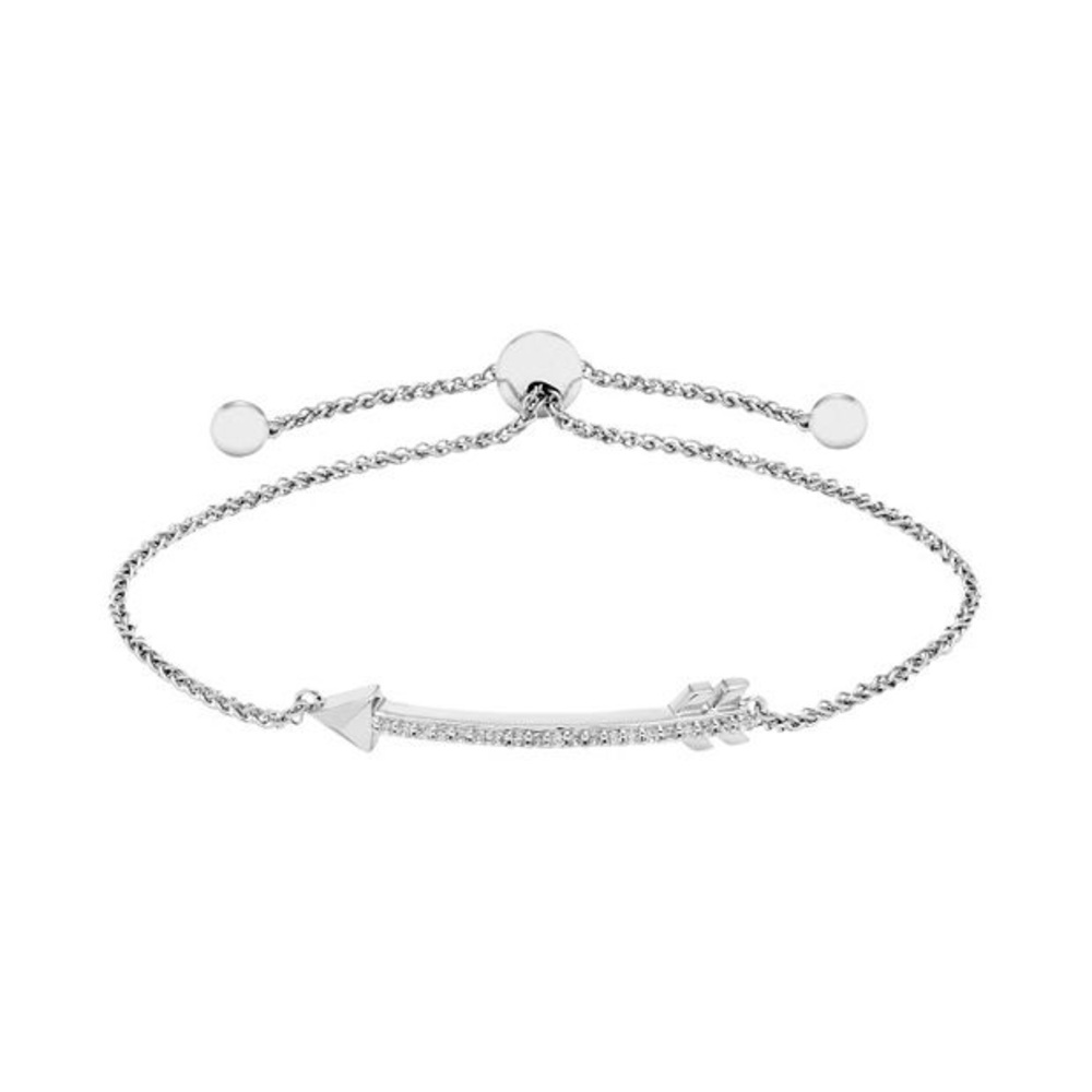 Sterling Silver 1/6 Carat T.W. Diamond Arrow Bolo Bracelet